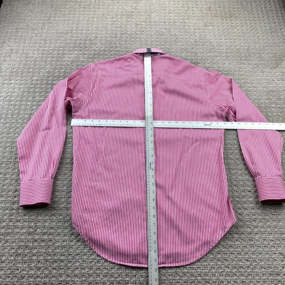 Robert Graham X Shirt Men Medium M Pink White Striped Button Up Long Sleeve - Picture 10 of 12